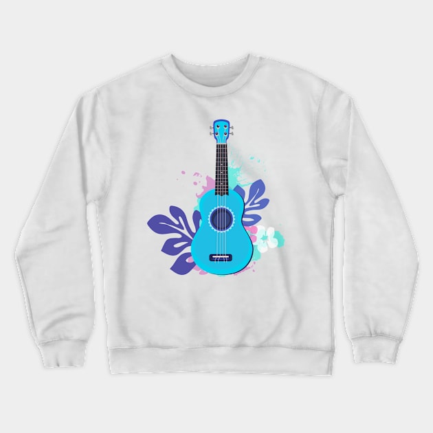 Dibujo de ukelele con hojas Crewneck Sweatshirt by magenta-dream